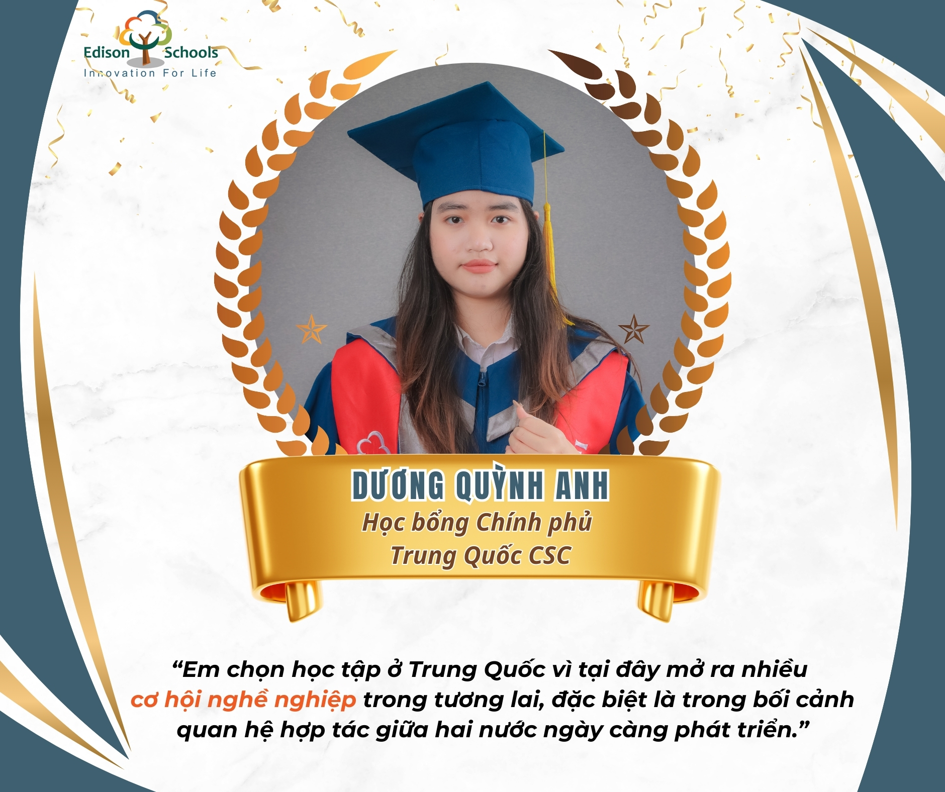 Từ “Edison” đến “Học bổng toàn phần” tại Đại học hàng đầu Thượng Hải: Editeen Quỳnh Anh viết tiếp giấc mơ lớn